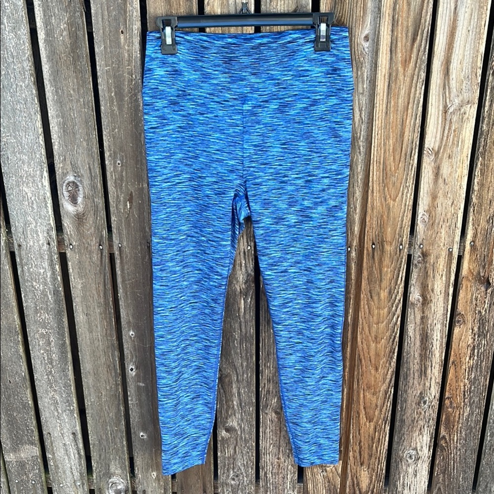 Outdoor Voices Large Space Dyed Blue Leggings L Soft 7/8 Gym Workout